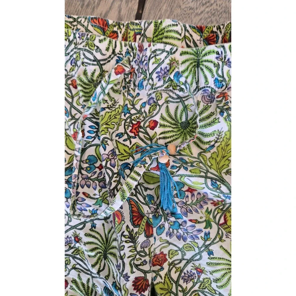 World Market Botanical Butterfly Print Wide Leg Pajama Lounge Pants S/M Multi